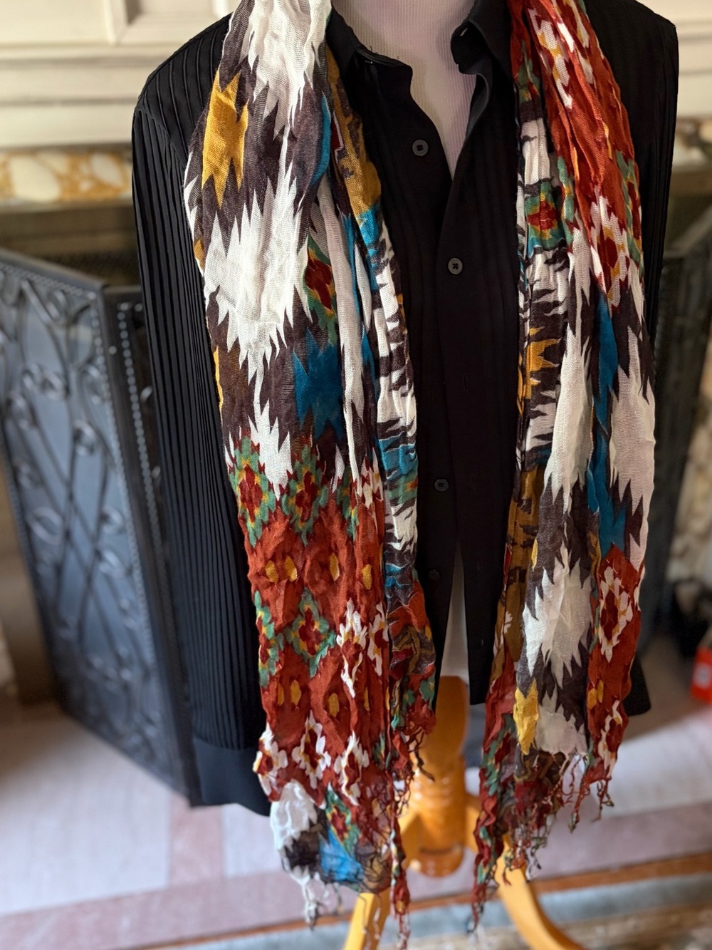 Boho Multicolor Aztec Print Scarf
